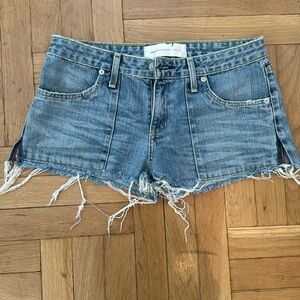 Paper denim shorts
